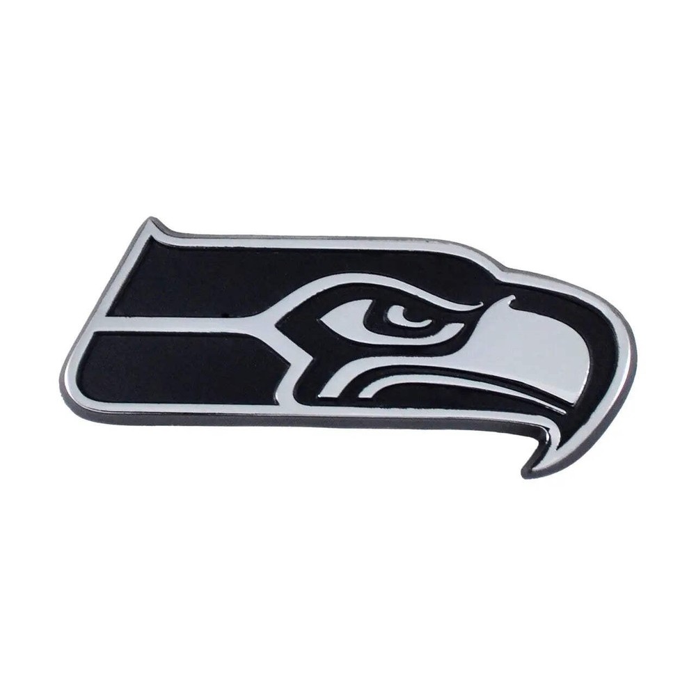 Seattle Seahawks Premium Solid Metal Chrome Auto Emblem Team Logo Car Decal