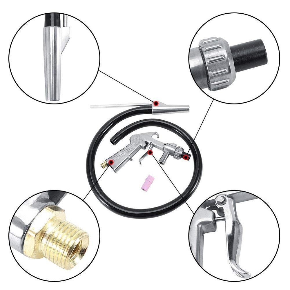 Sand Blaster Kit Blasting Sandblaster Siphon Feed Gun Nozzle Rust Remove Abra...