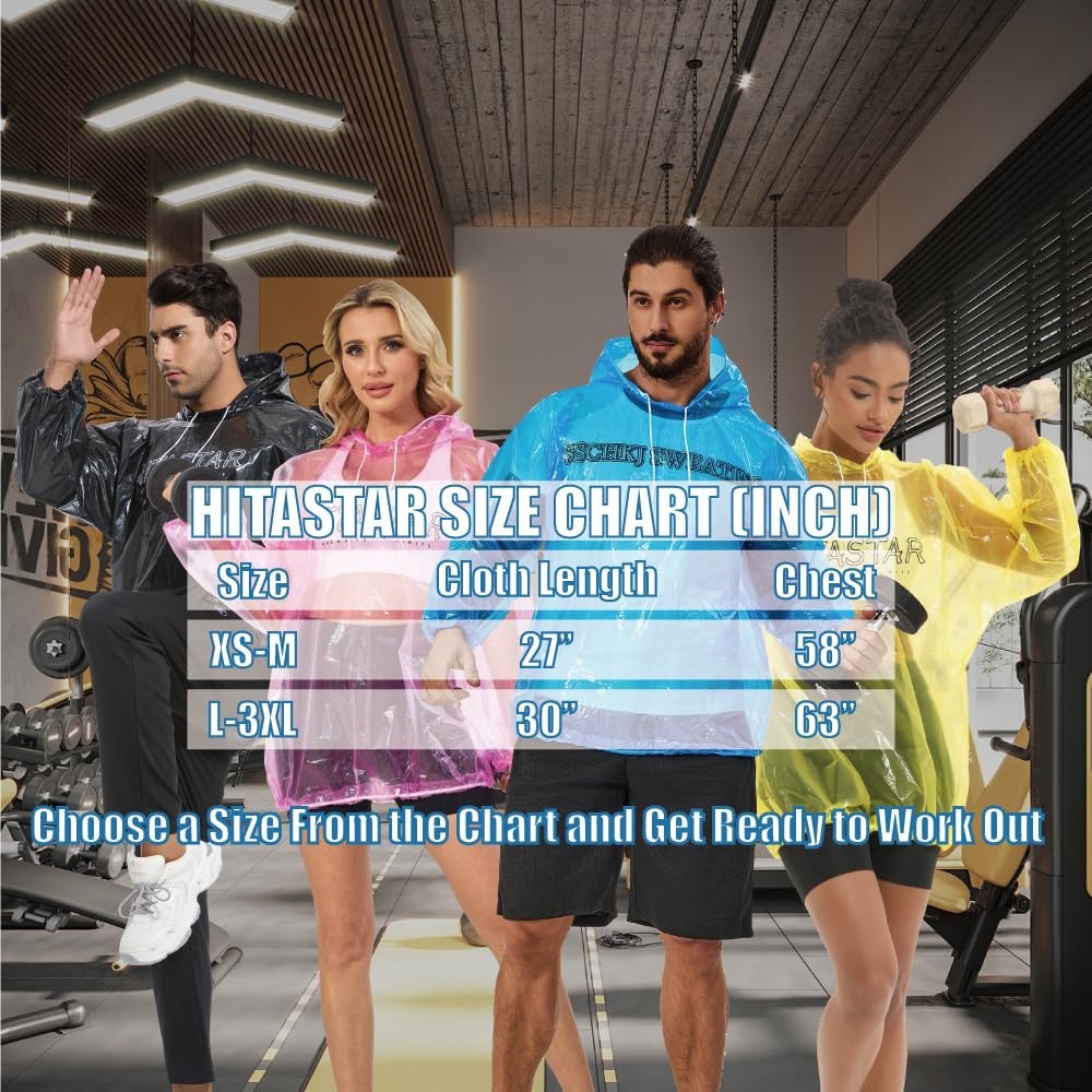 HITASTAR Sauna Pullovers Suit for Women & Men Sweat Small/Medium, Black