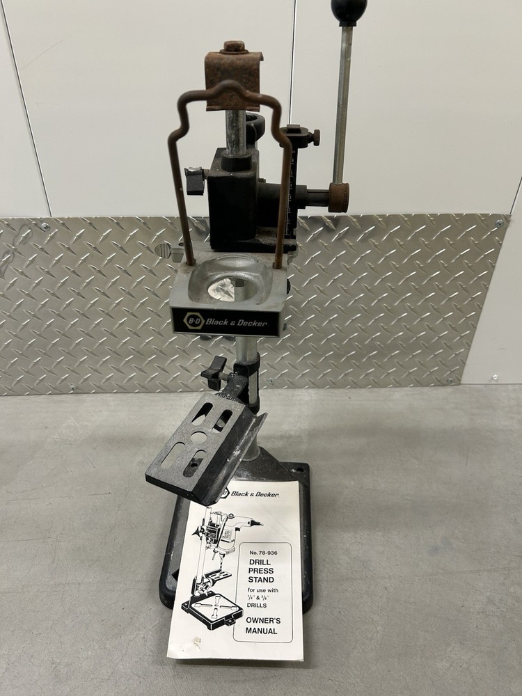 Vintage Black & Decker Drill Press Stand Power Tools w/ Manual