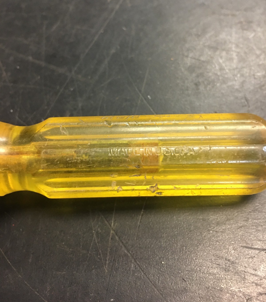 Irwin 400-3 Flat Head Screwdriver Yellow Handle USA
