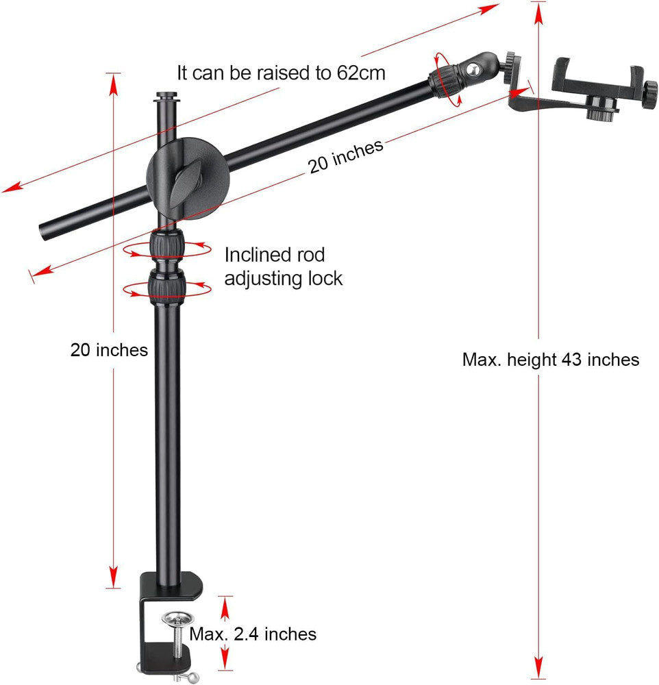 Overhead Tripod Phone Webcam Stand