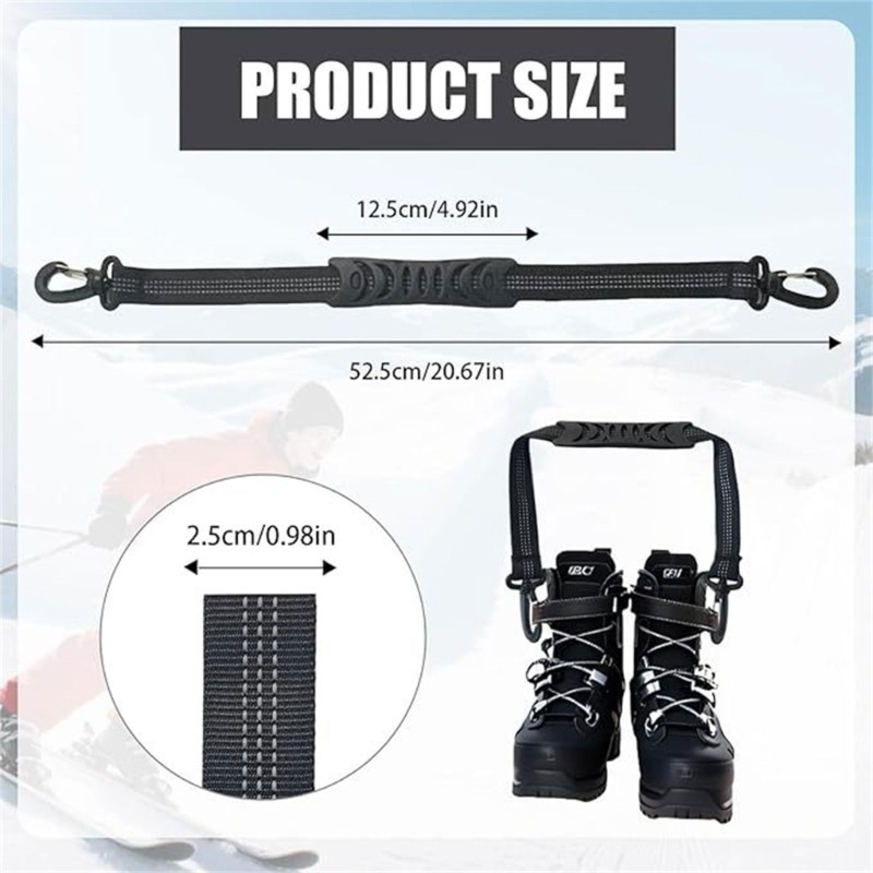 Adjustable Ski Boot Binding Straps for Easy Boot Organization Nylon Webbing 2pcs