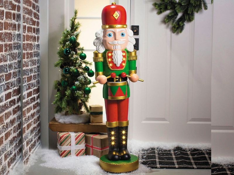 Light Up Nutcracker 4 Ft Christmas Decoration Drumsticks Holiday Display Prop