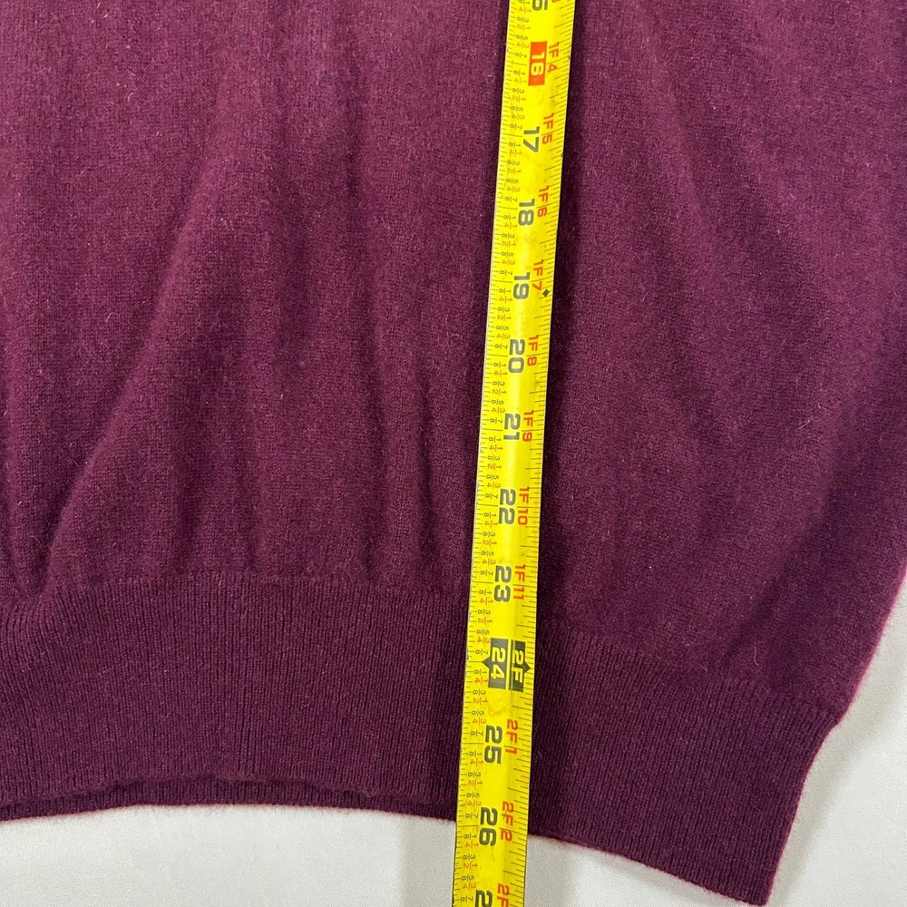 Neiman Marcus Sweater Mens L 100%Virgin Cashmere Maroon V-Neck Solid Pullover