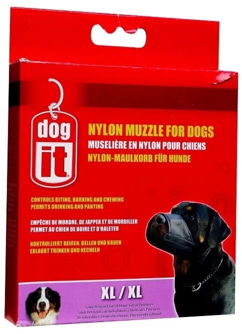 🐶 Dogit Nylon Dog Muzzle – Size XL (9”) – Humane & Adjustable