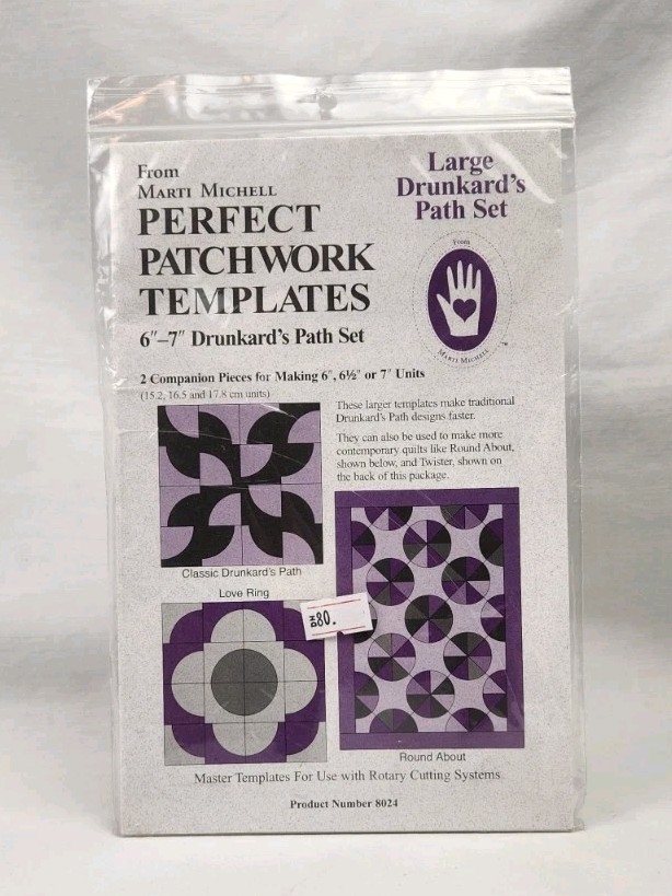 Marti Michell Perfect Patchwork Templates Large Drunkards Path Set 8024