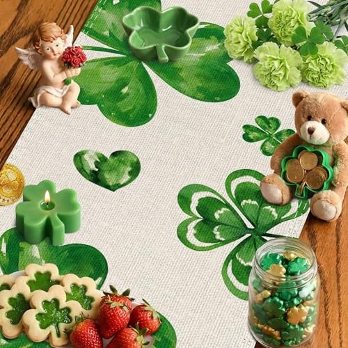 St Patricks Day Decorations, St. Patrick's Day Shamrock Table Runner ,Spring