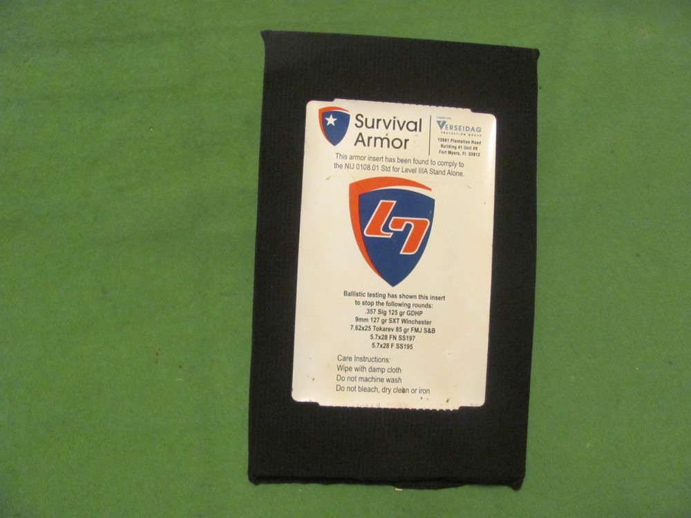 VERSEIDAG Survival Armor Bullet Proof Insert Plate Level IIIA Stand Alone