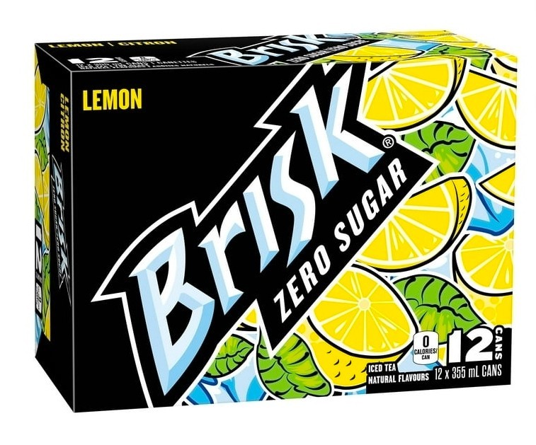 Brisk Zero Sugar Lemon Iced Tea 12 fl oz Each Can ( 12 Pack )