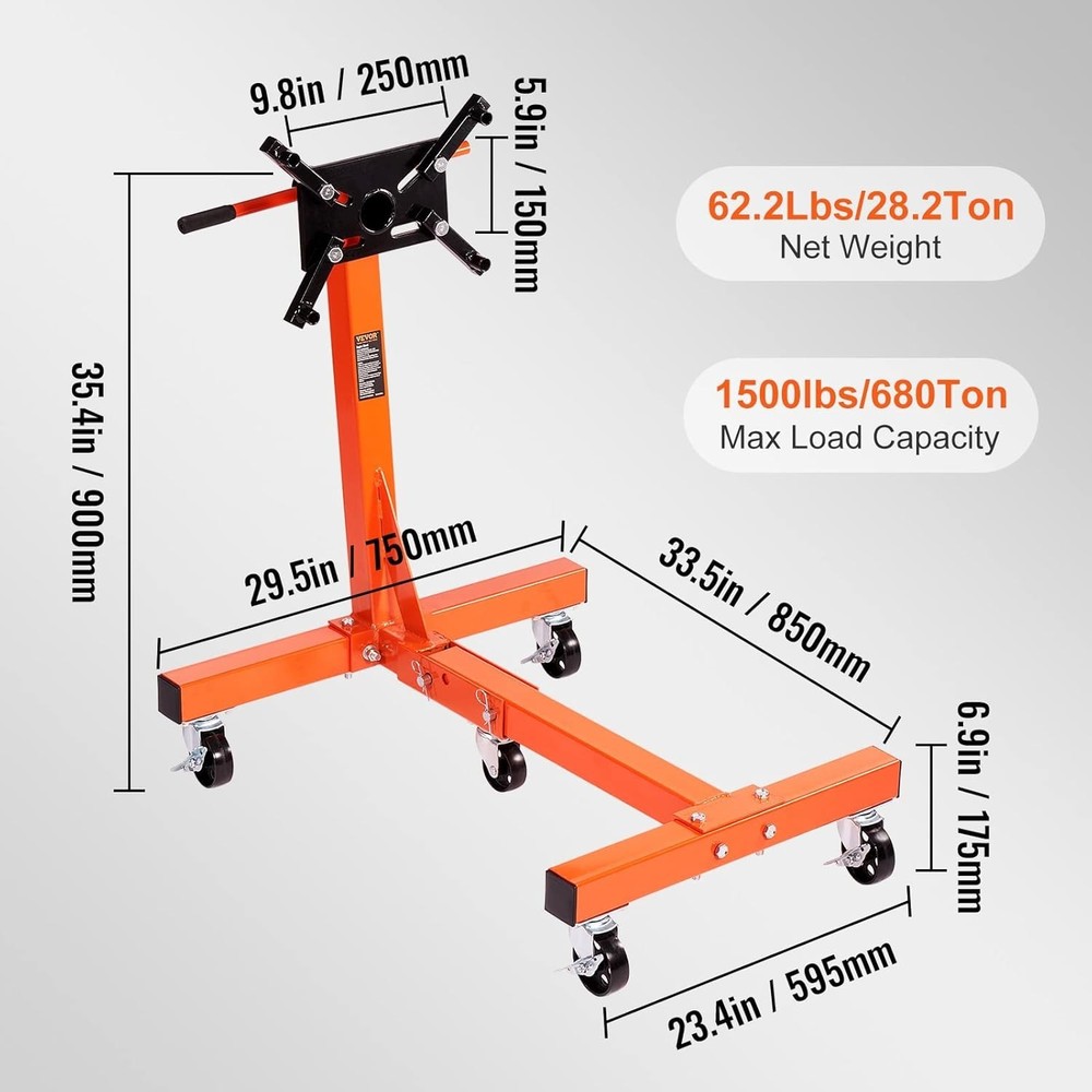 Professional Grade Engine Hoist Stand with 360° Rotation and Stability Features