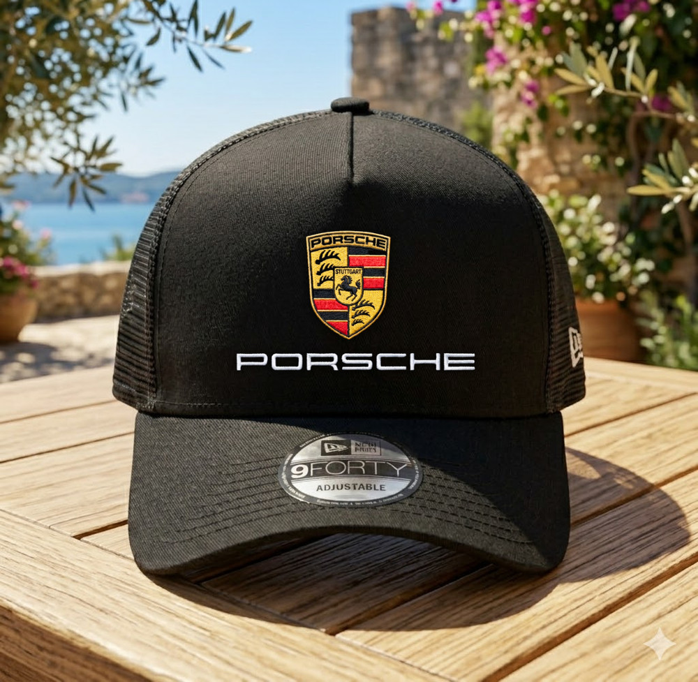 Porsche Embroidered Trucker Hat Snapback Mesh Adjustable Cap