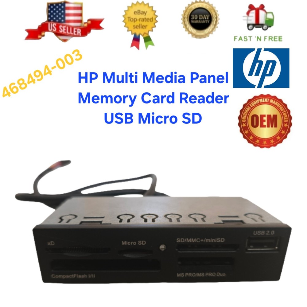 HP Multi Media Front Panel Media Memory Card Reader USB Micro SD / 468494-003