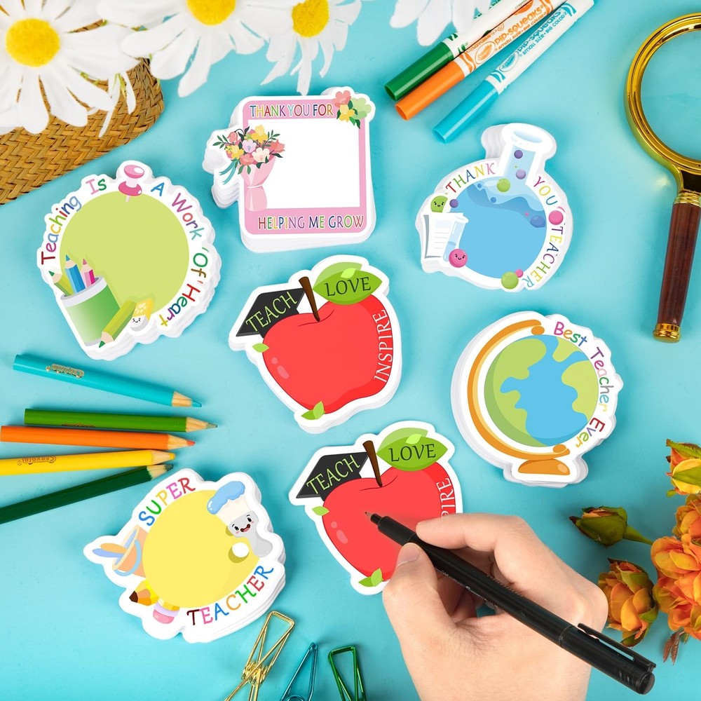 30 Pack Teacher Notepad Set Total 600 Sheets,Fun Teacher Sticky Notes, Teache...