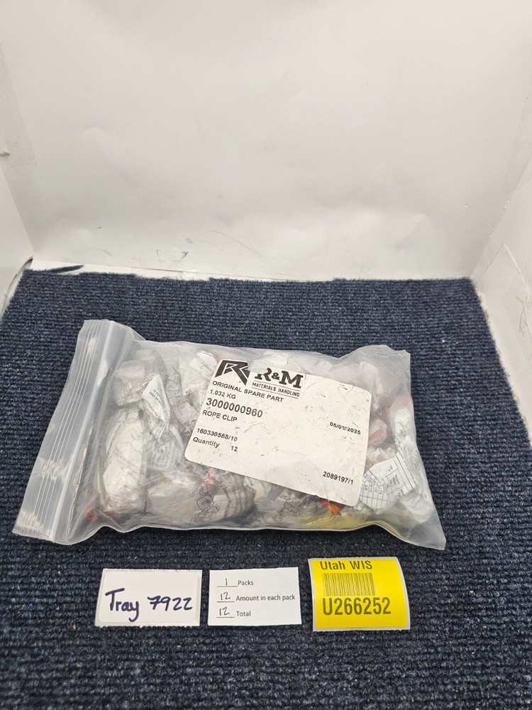 (12 PIECES) R & M 3000000960: 1/4" Rope Clips