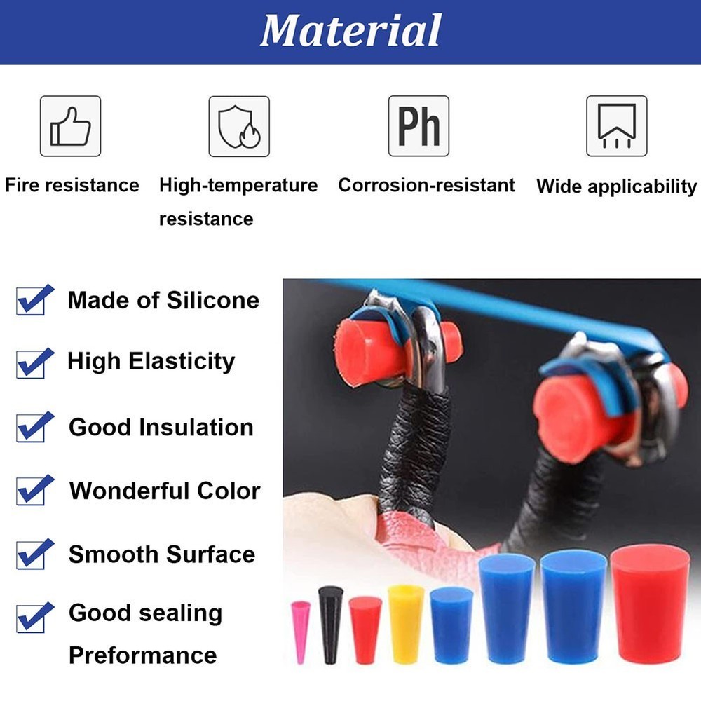 105Pcs High Temp Masking Powder Coating Silicone Cone Assortment Kit