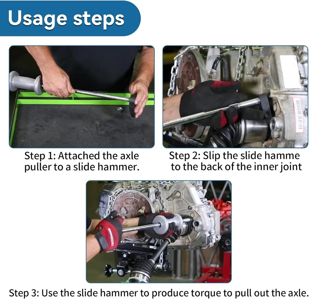Front Wheel Drive Axle Removal Tool and Nut CV Joint Puller Slide Hammer Adapter