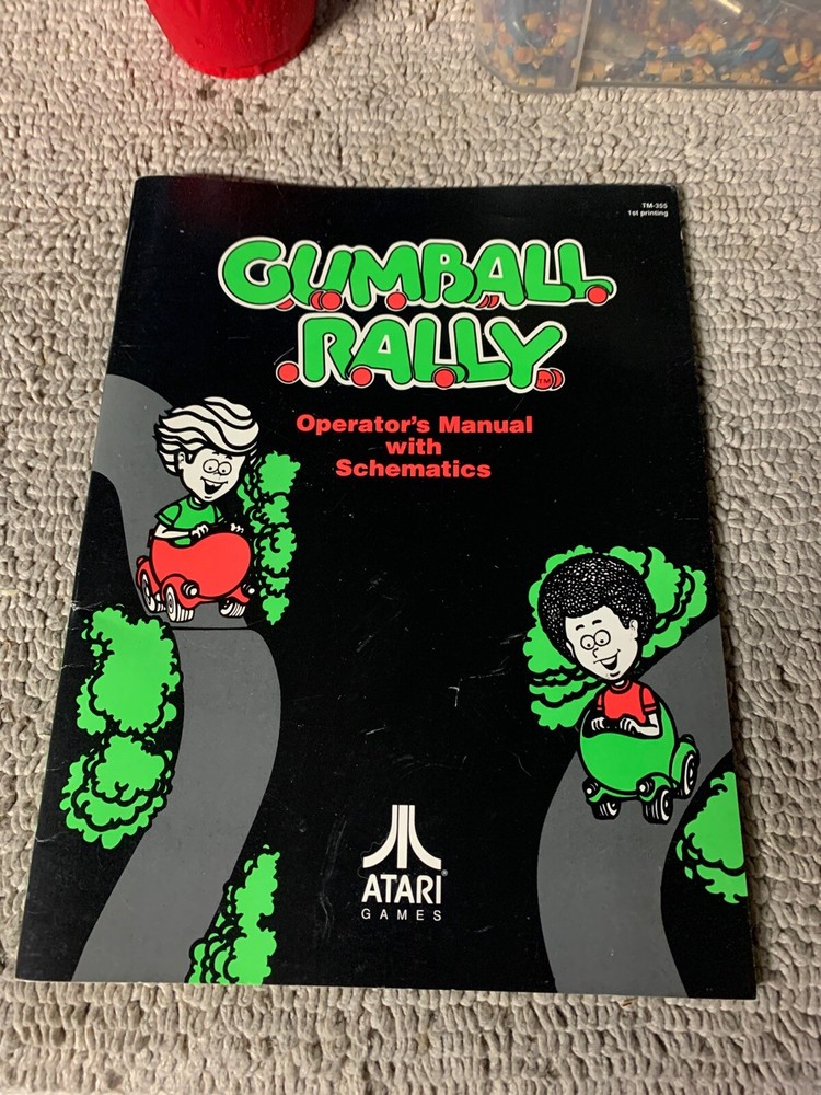 original  Gumball Rally Atari Arcade game manual