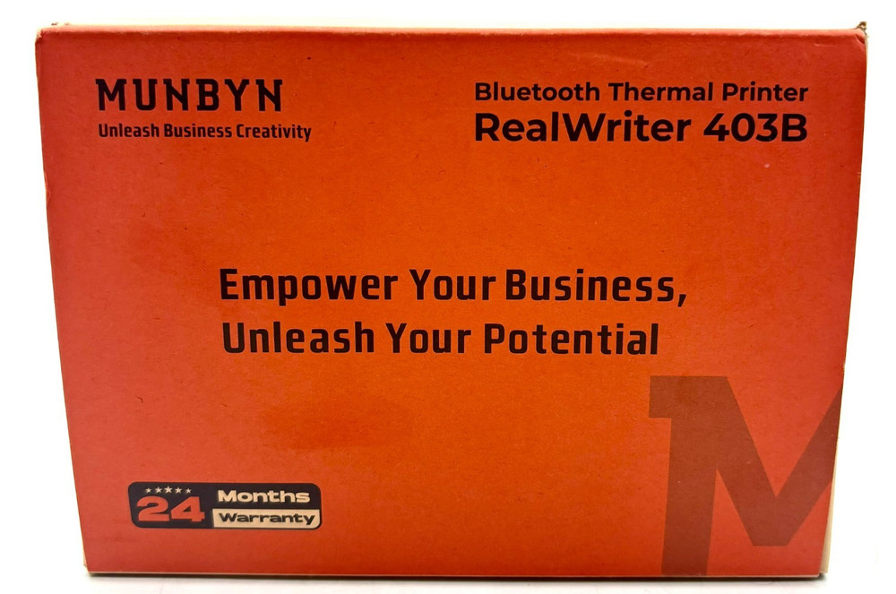 MUNBYN RealWriter 403B Bluetooth Wireless Thermal Printer - White