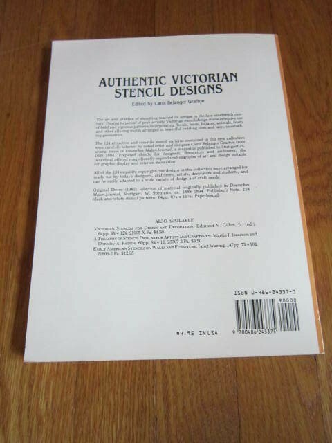 Victorian Decorating Stencil Ideas & Designs 124 Motifs Pattern Book FREE SHIP