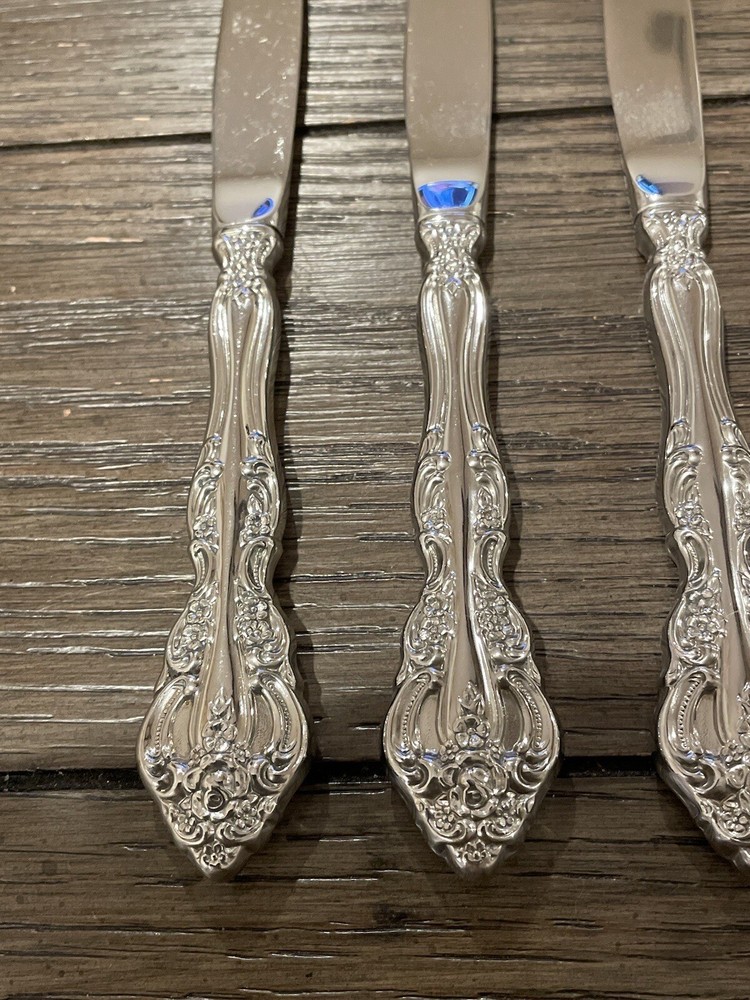 5 Oneida Cube Stainless MICHELANGELO Dinner Knives 9”