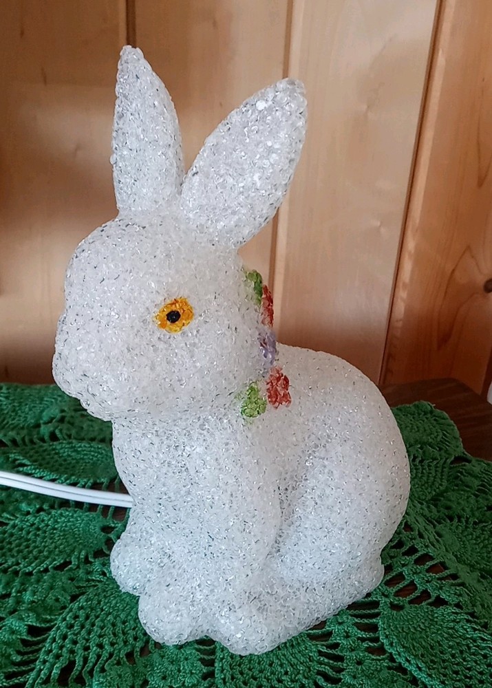 Easter Spring Bunny Rabbit Melted Plastic Ele Light Up Night Light 70in Cord