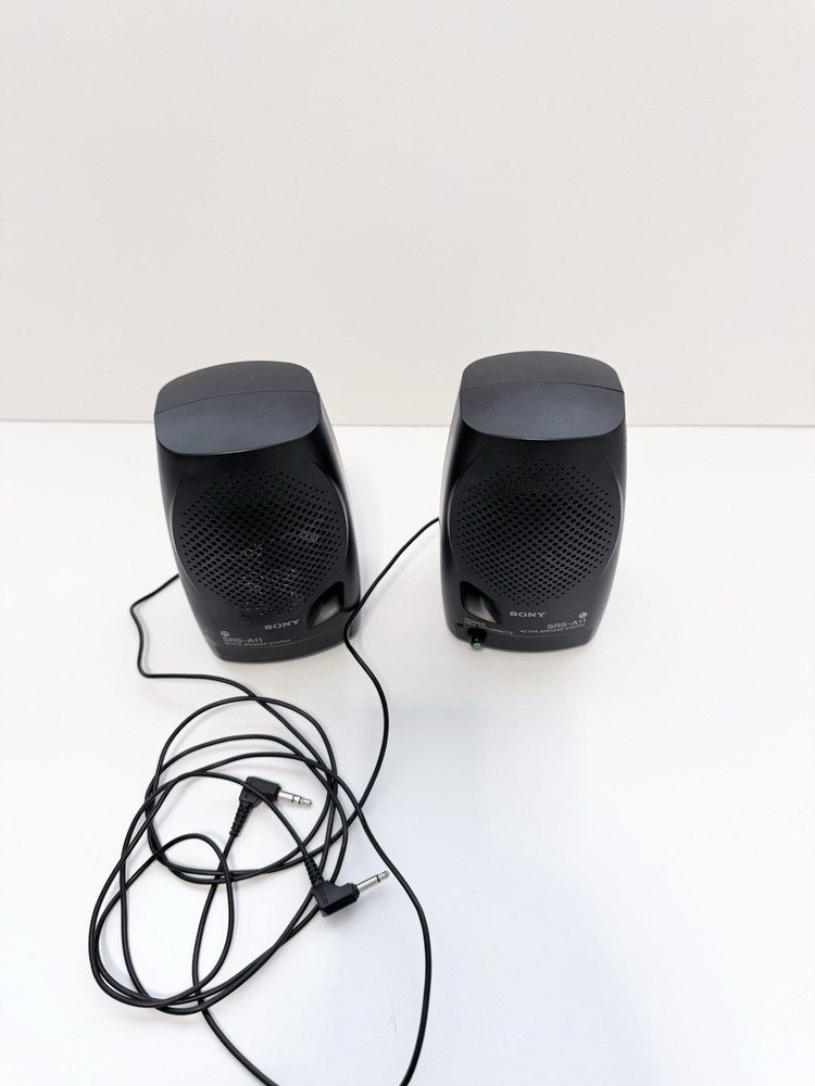 Sony SRS-A11 Computer Speakers Pair Wired Desktop Audio System Tested Working
