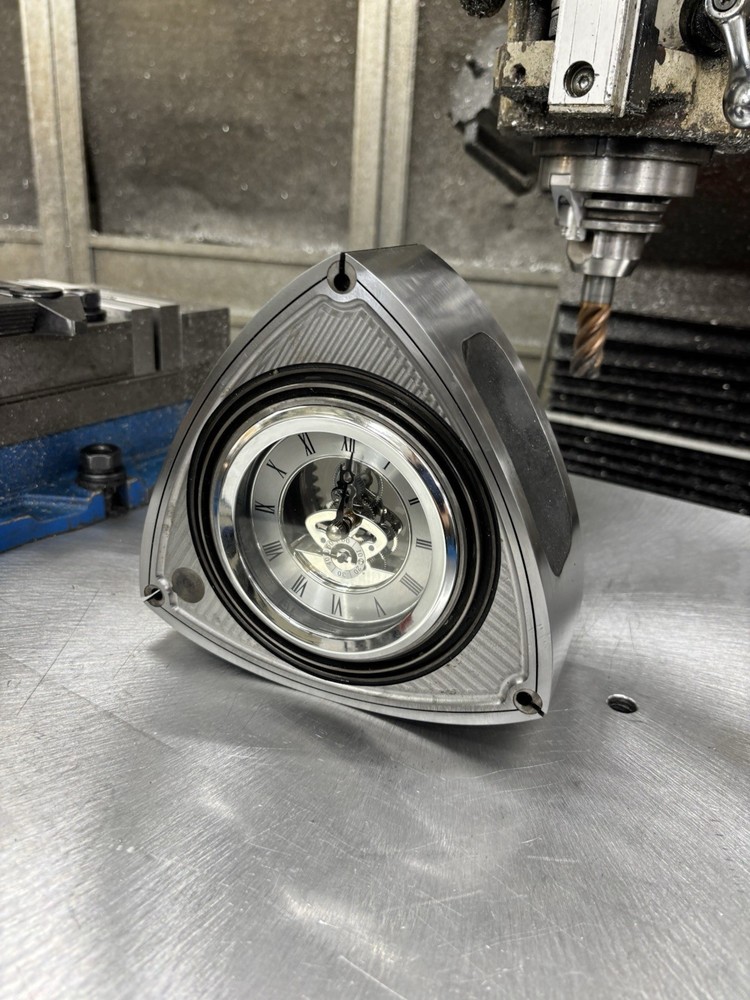 Rotary Engine Rotor Clock - Roman Numerals