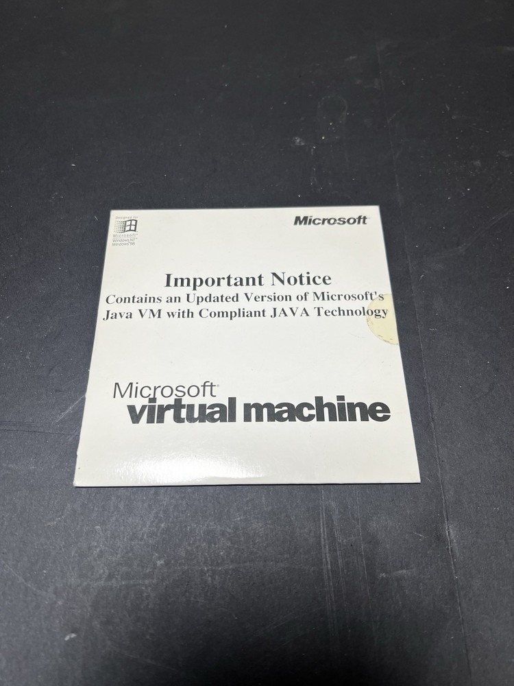 Microsoft Virtual Machine (Java VM) – Factory Sealed OEM – Windows 98 / NT
