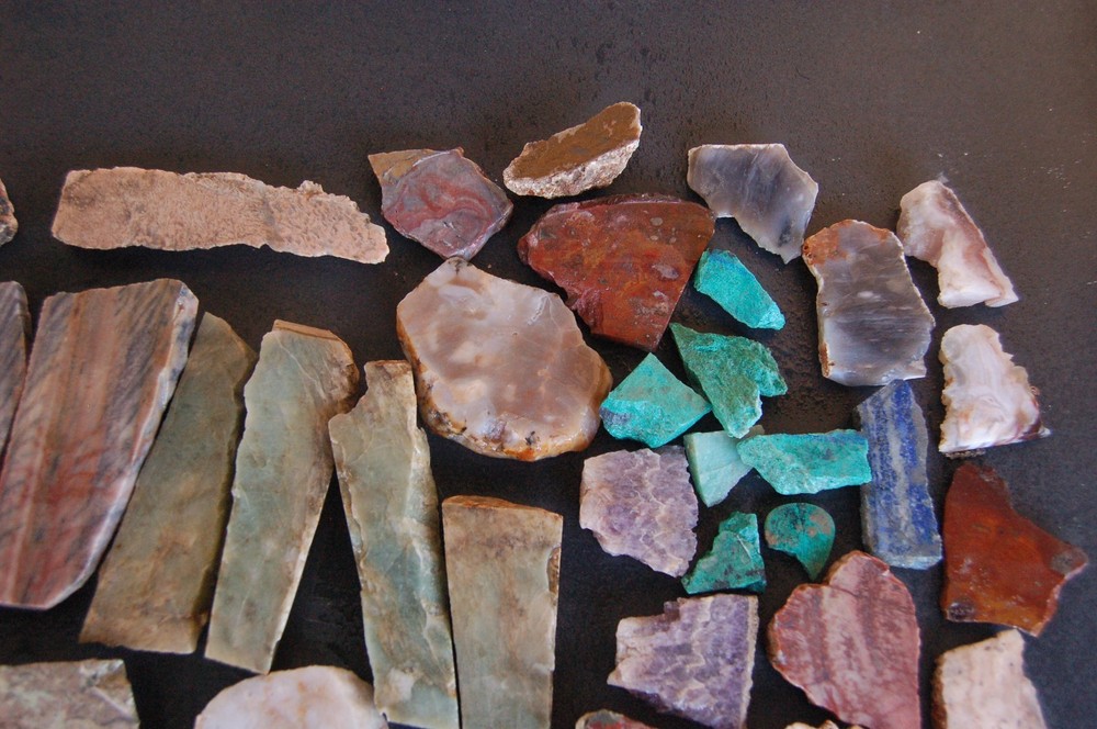 Miscellaneous Jasper, Agate, Calcite Onyx Slabs End Cuts Ect.