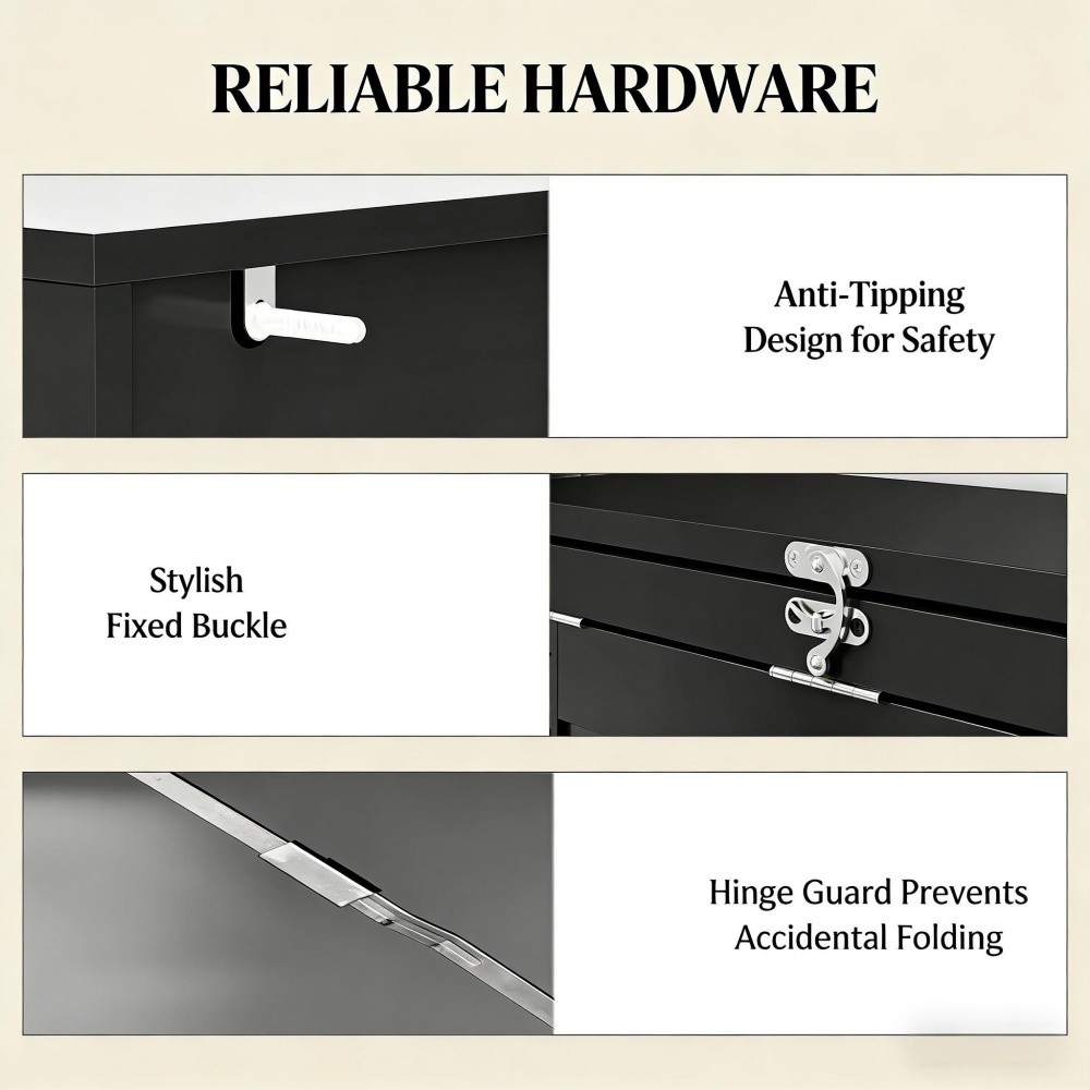 Folding Office Desk with Storage Shelves Writing Blackboard Home Computer Table