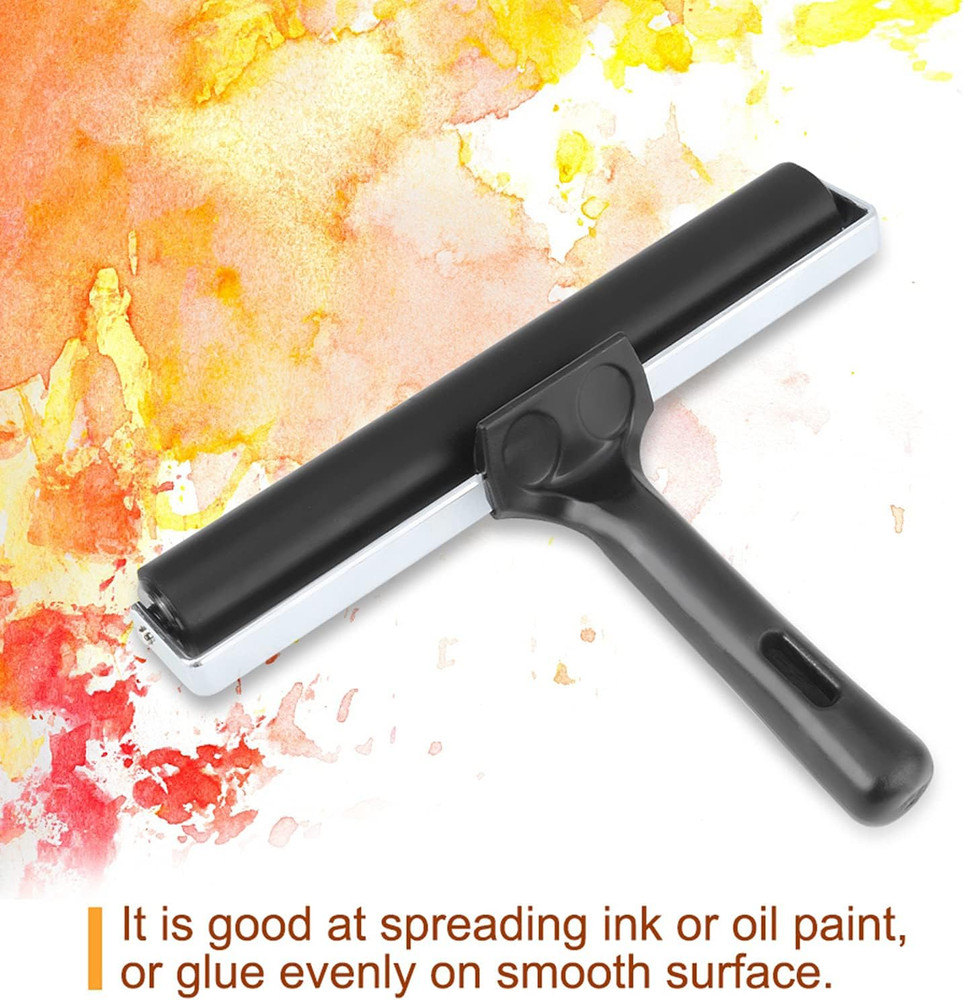 7.9In Paint Roller Rubber Roller, Brayer Rollers for Crafting, Hand Roller Silen