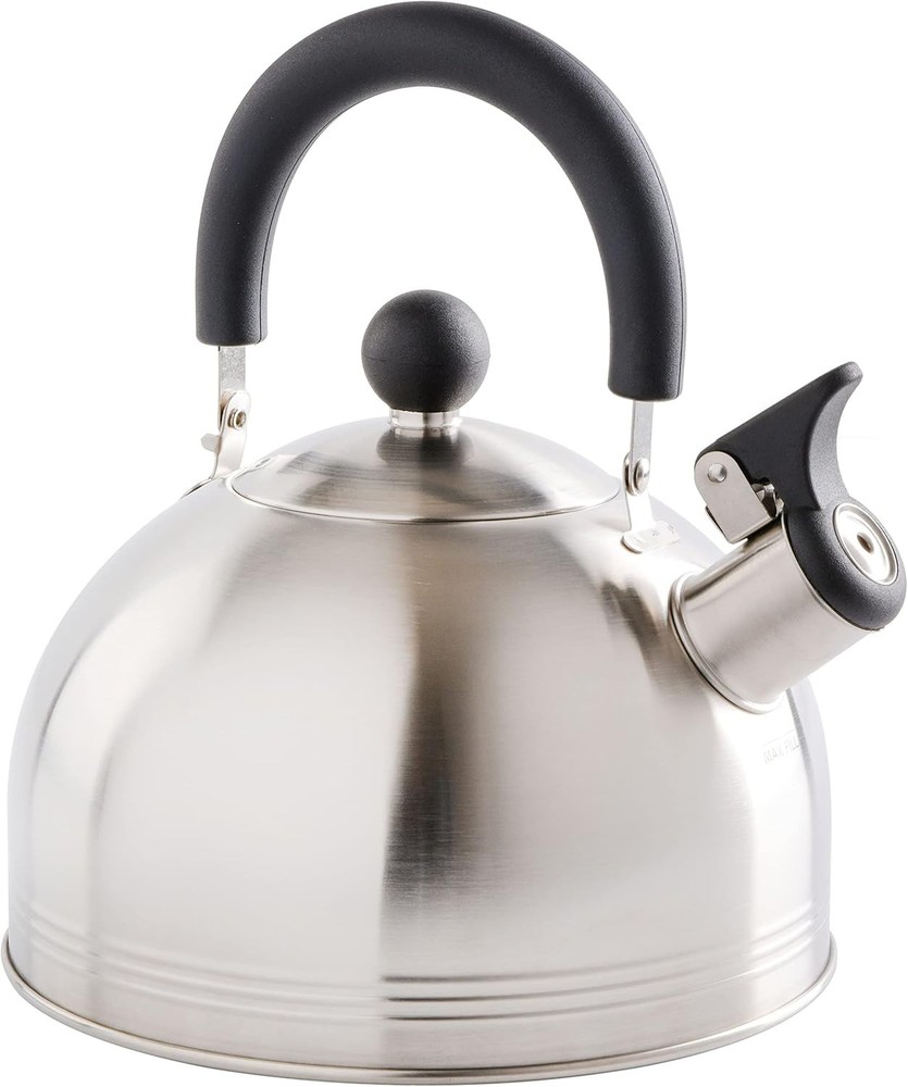 Durable 1.5-Quart Whistling Tea Kettle with Bakelite Handle – Mr. Coffee Style