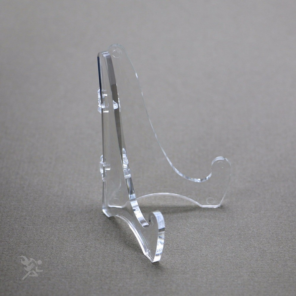 Clear Mini Folding Easel Display Stands for 3" to 4" Items (2-7/8" High), 6 Pack