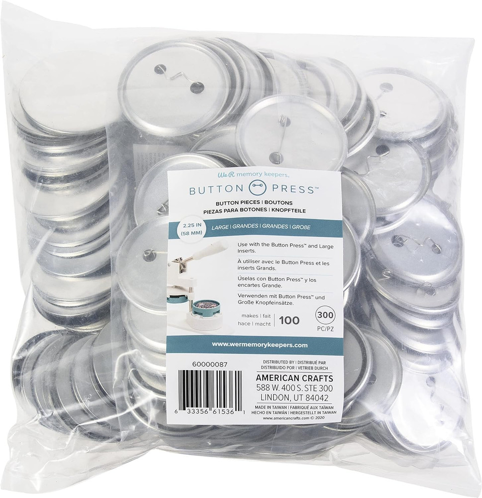 Button Press Bulk Refill Pack 100/Pkg-Large (58Mm)
