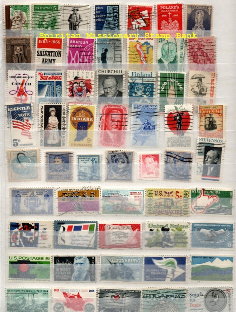 5¢ Stamps:  55 Assorted  USCancelled Postage (14-017)