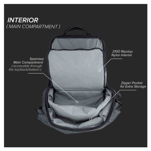 Marvel Iron Man Canvas Backpack Legend Range –Metallic tone grey & Black