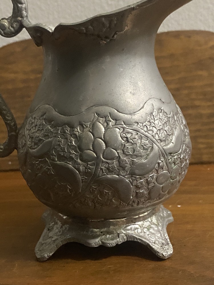 Antique German silver creamer 5.5" Tall