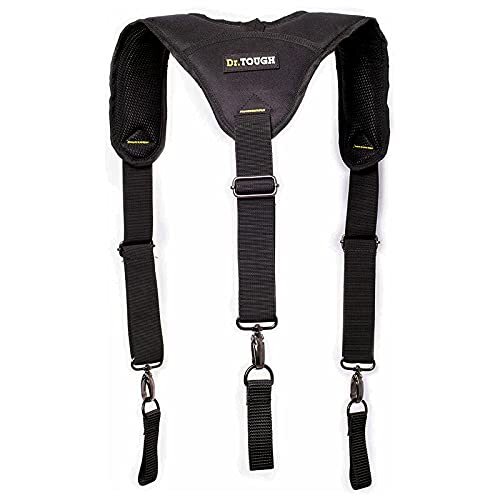Adjustable Padded Tool Belt Suspenders Heavy Duty Work Clip Closure