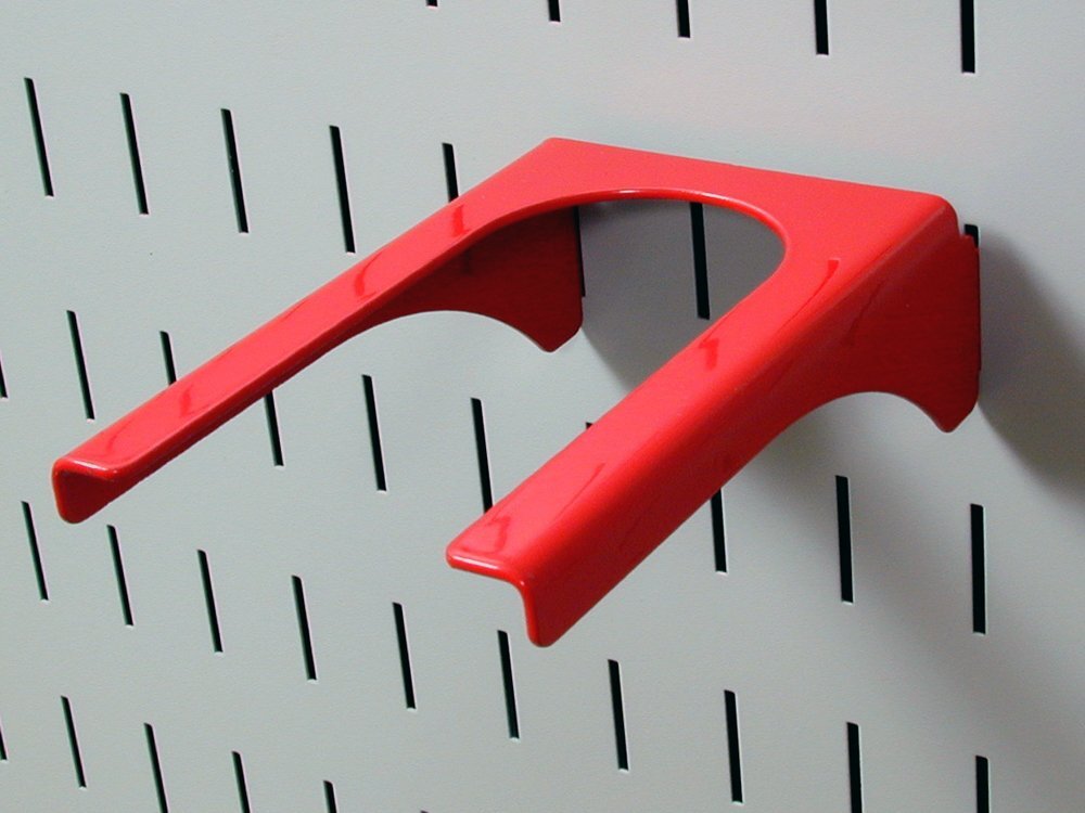 2" Handle Pegboard Bracket Slotted Metal Tool Holder for Red Pegboard Boards