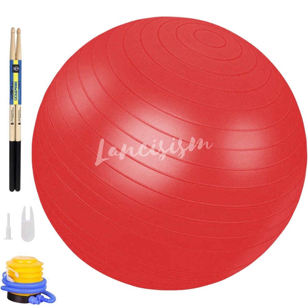 Cardio Drumming Set: 26" Exercise Ball, Pump & Weighted Sticks