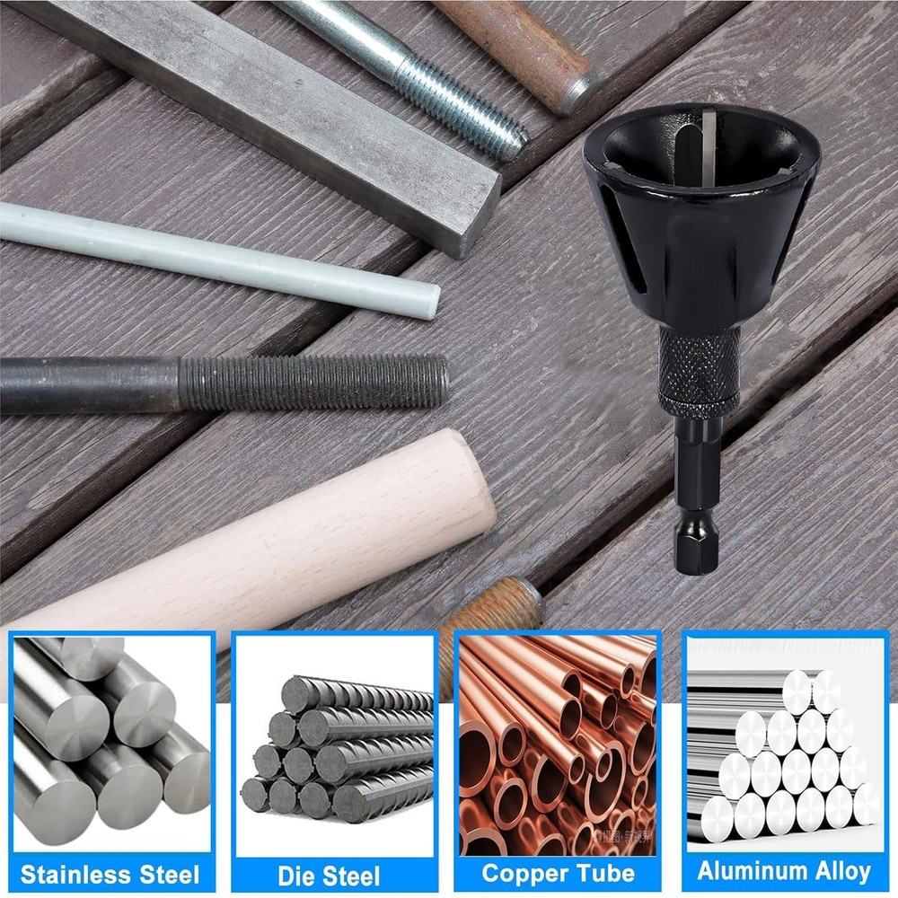 Carbide Deburring Tool, Chamfer External Edges of Threaded Rod Bolt Pipe, Remove