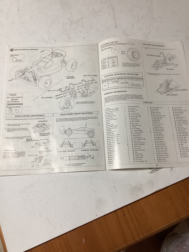 VINTAGE KYOSHO MAXXUM MANUAL
