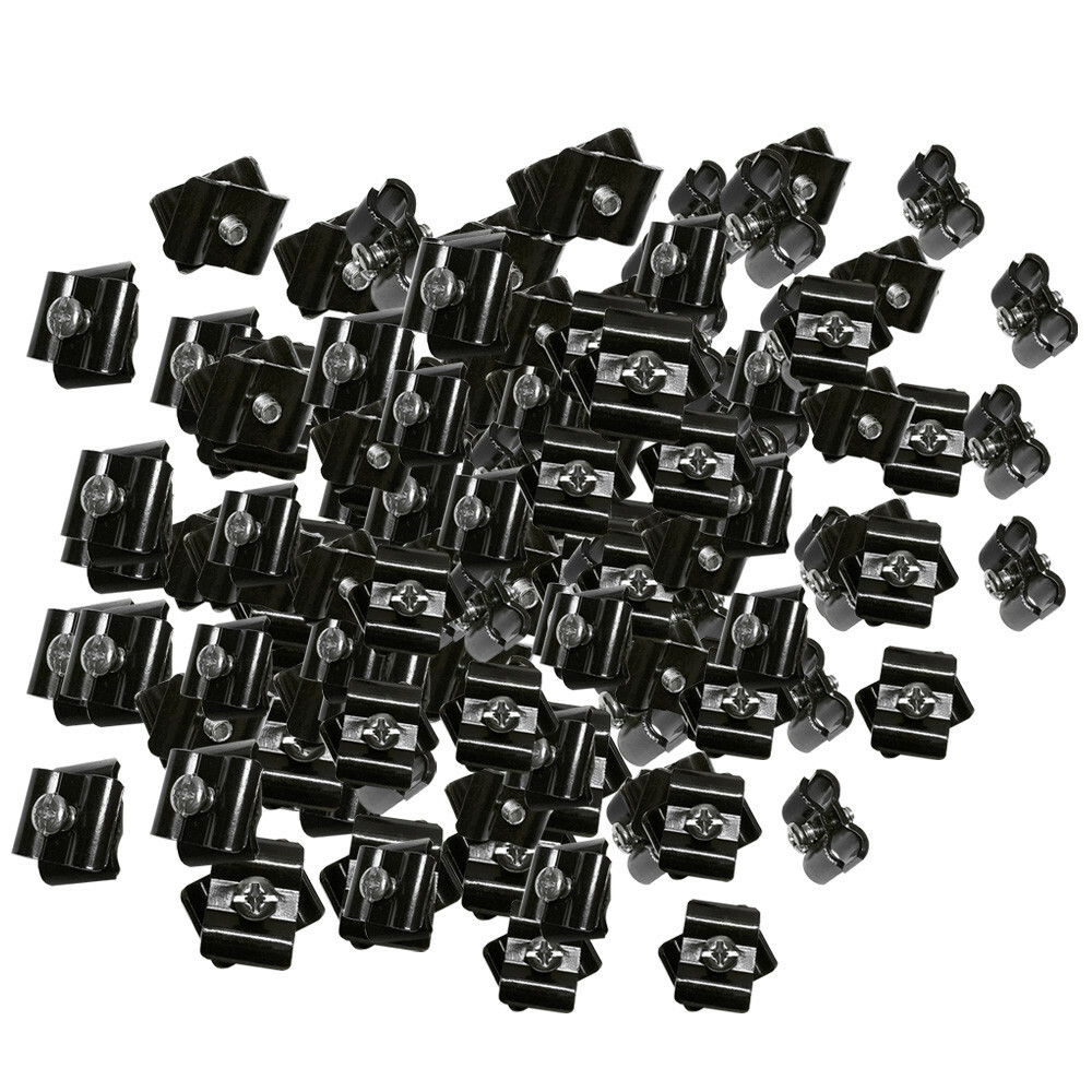 100 Pc Gloss Black Wire Grid Connector Clamp Joiner Panel Storage Clipping Snap