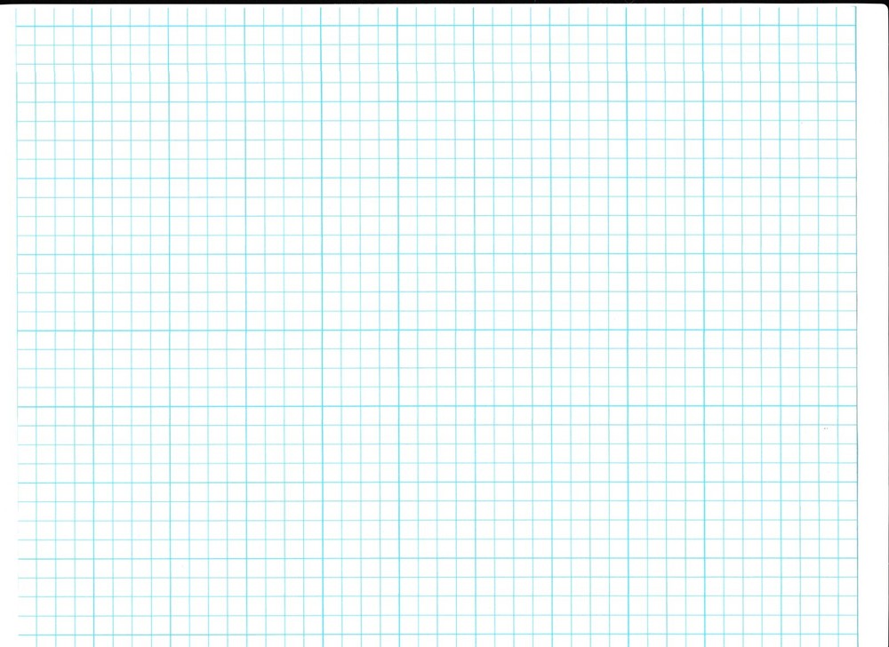 25 sheets - Large Format Graph Paper 1/4" scale Blue Ink (7 Different Sizes)