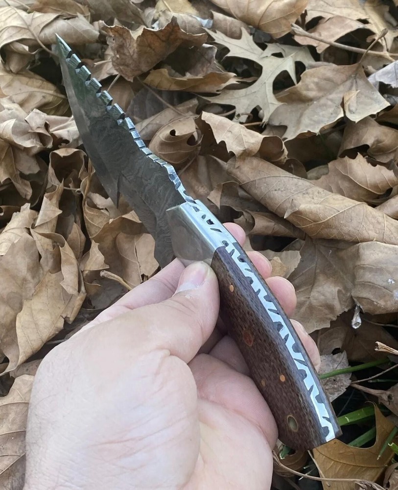CUSTOM HANDMADE HUNTING FIXED BLADE DAMASCUS KNIFE TRACKER BUSHCRAFT EDC
