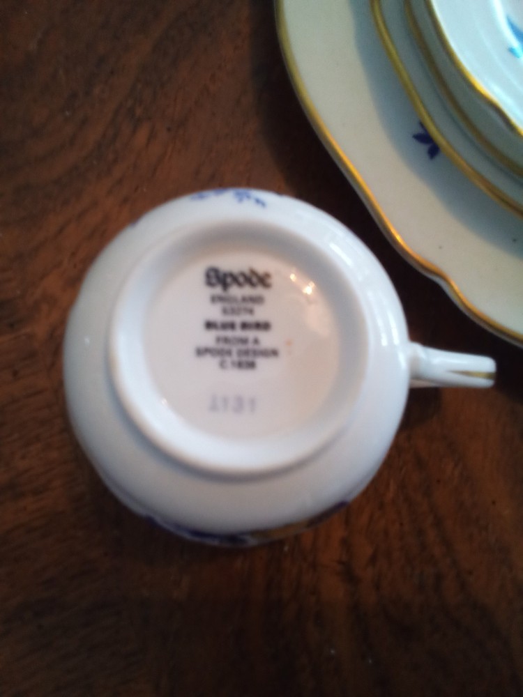 Spode England China BLUE BIRD 5pc Place Setting