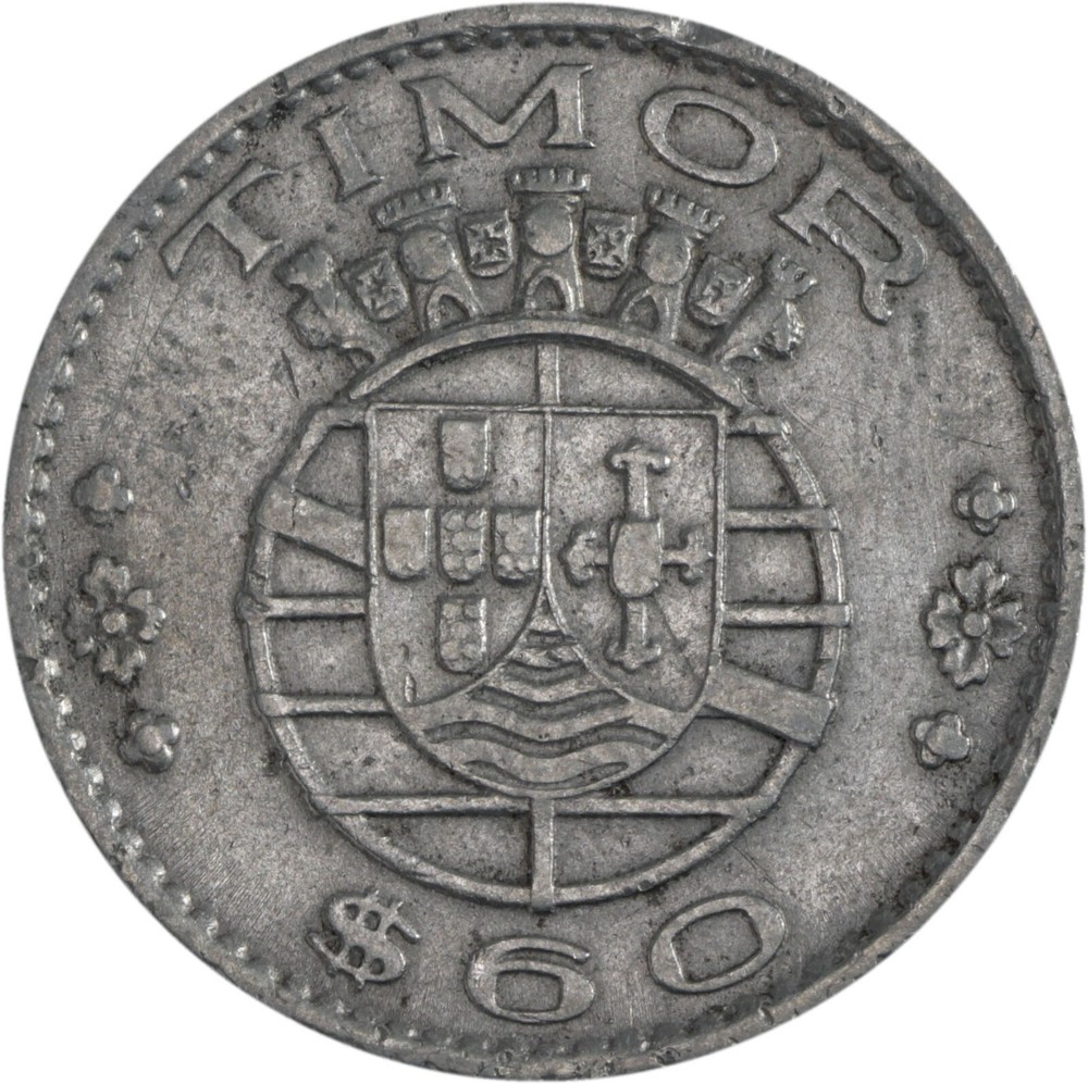 Timor: 60 Centavos Nickel Brass 1958 - VF