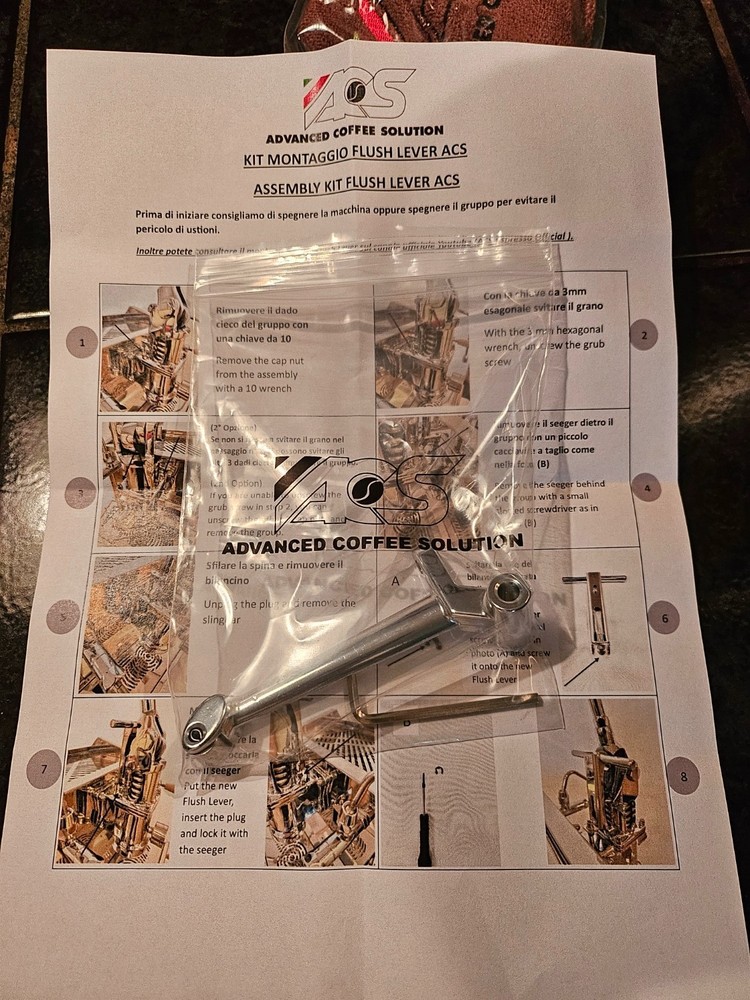 ACS Advanced Coffee Solutions Vostok Flush Lever Espresso Machine Safety System
