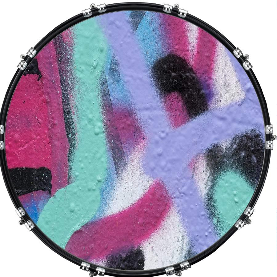 20" Custom Bass Kick Drum Front Head Graphic Graphical Graffiti 16